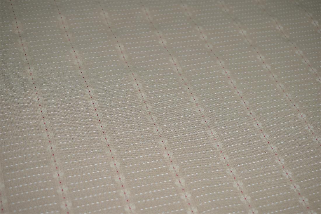 Beige Pin Stripes Print Cheesecloth 100% Cotton Fabric