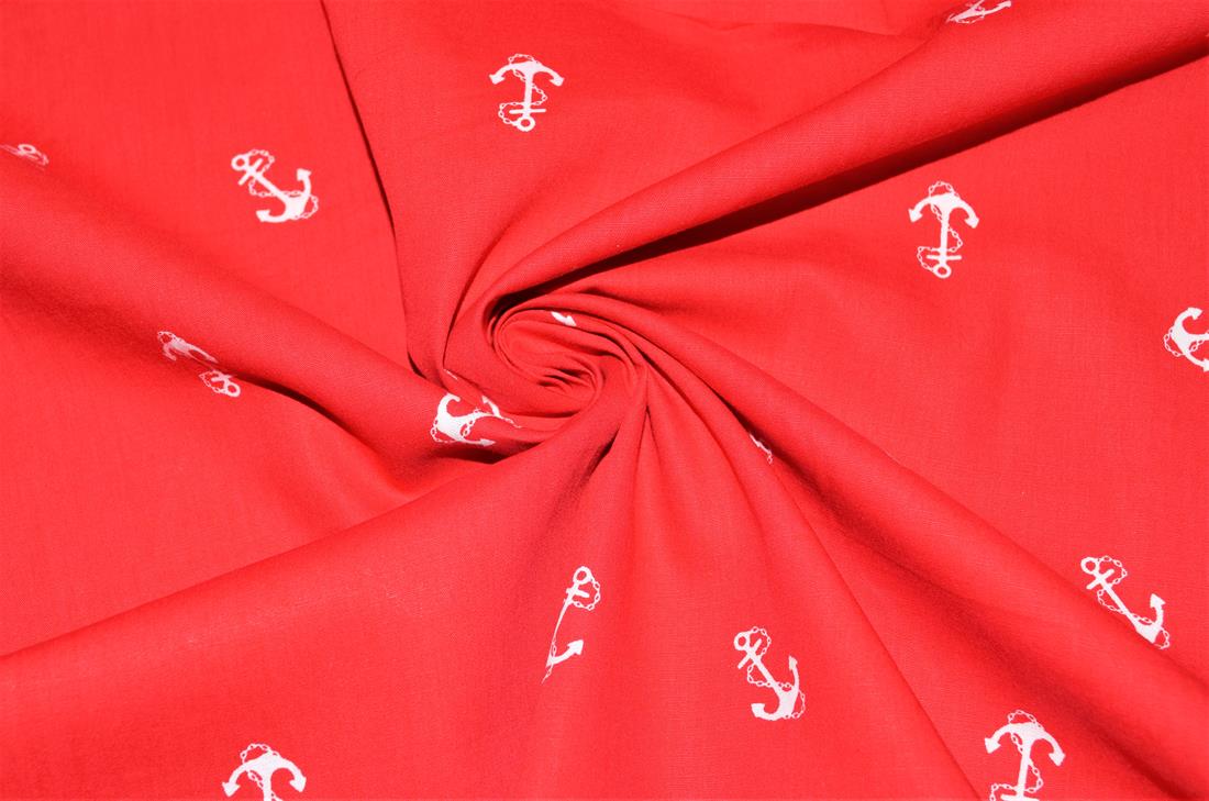 Red Printed 100% Cotton Fabric