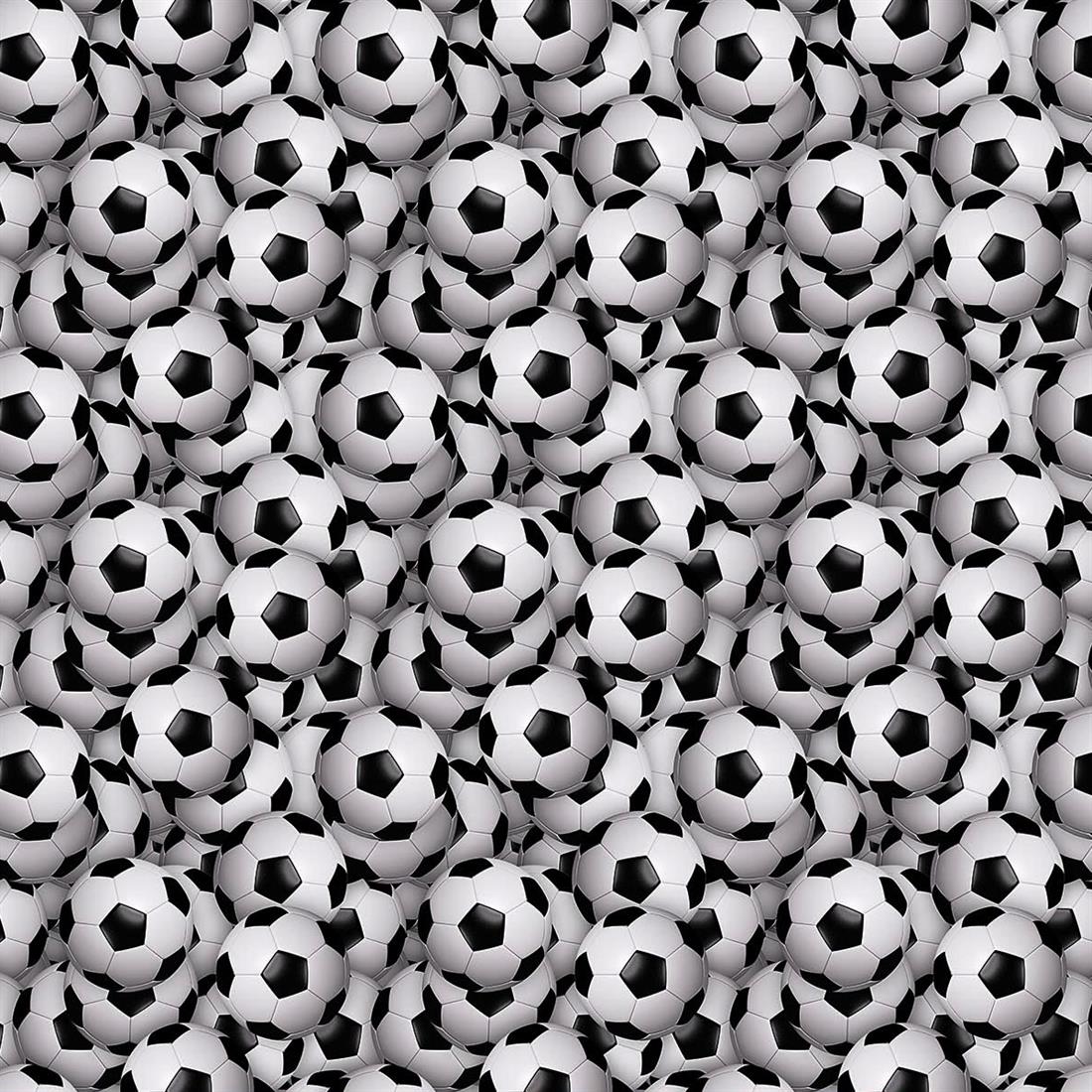 Black & White Football - CC401 140Cm Wide Crafty Cottons Digitally…