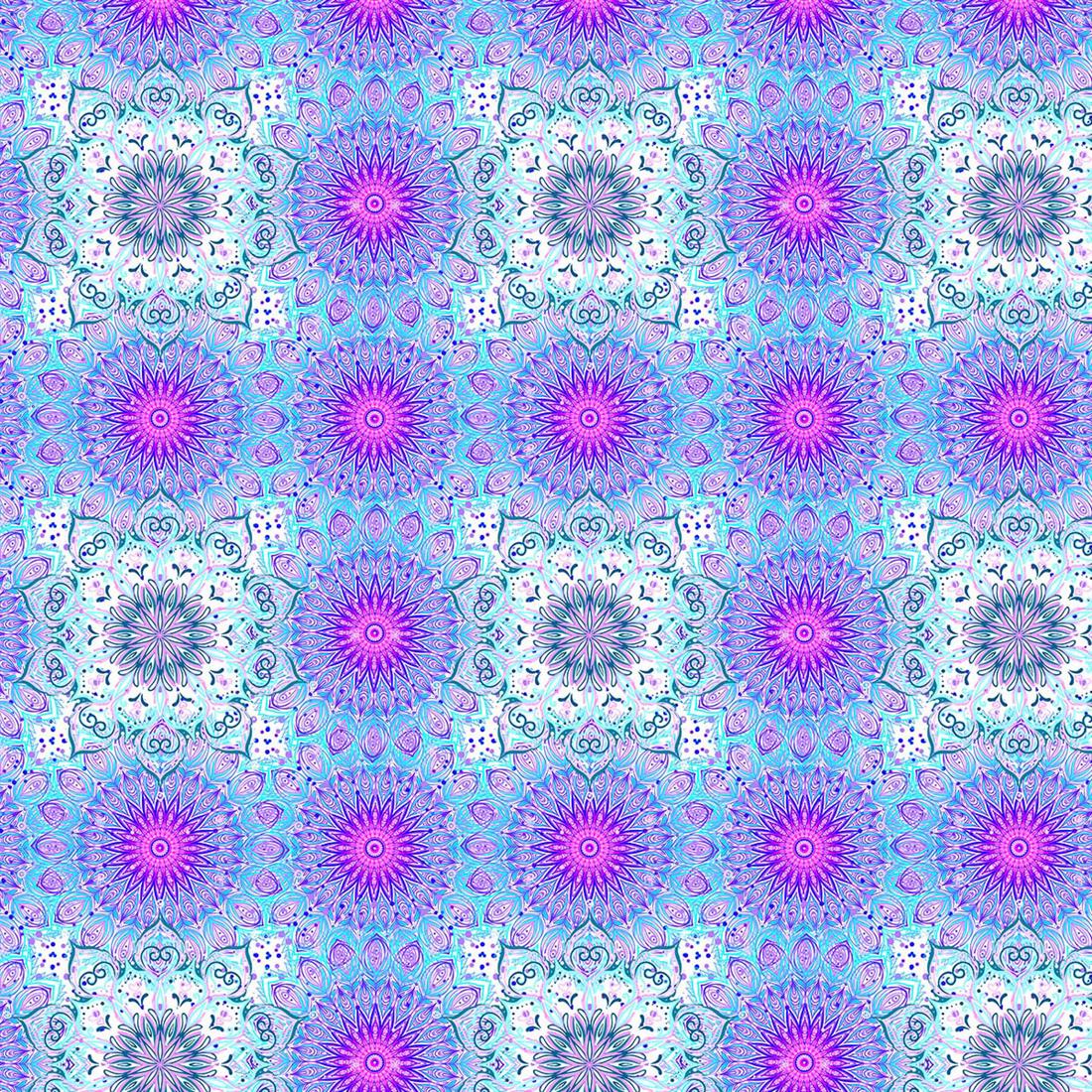 Blues Meditate Pattern - CC416 140Cm Wide Crafty Cottons Digitally…