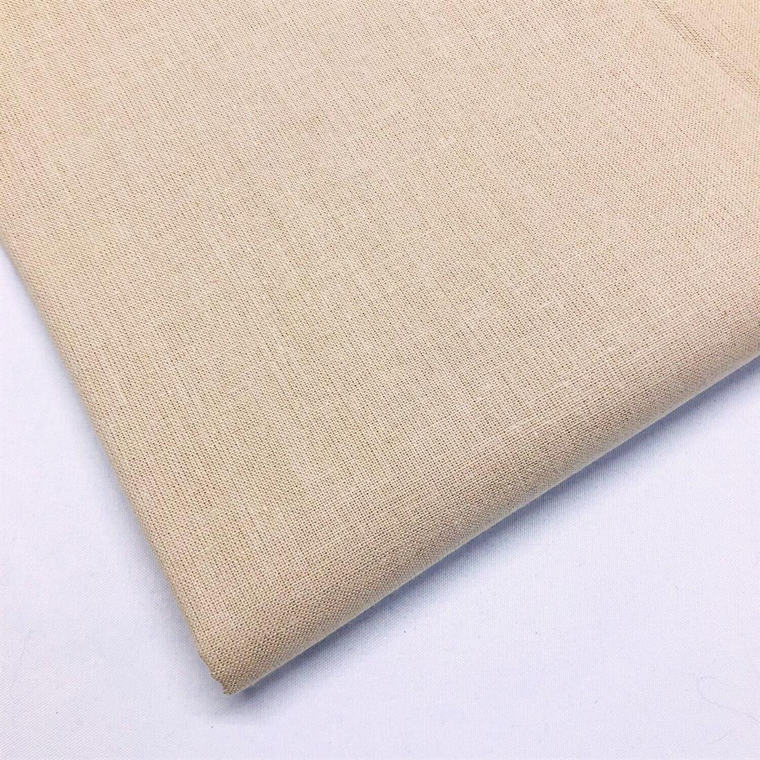 Beige Plain 100% Cotton 60Inch