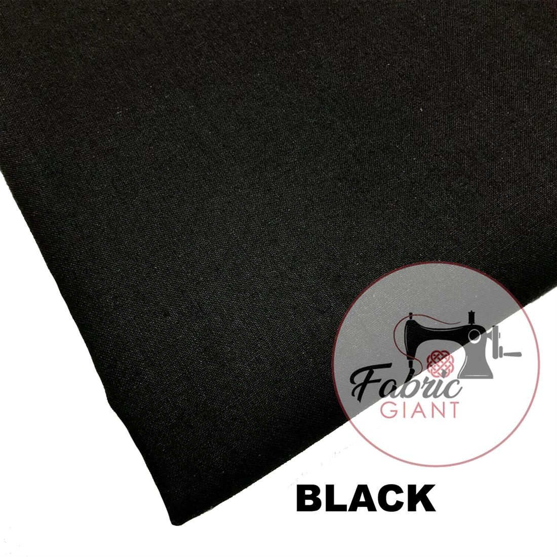 Black Plain 100% Cotton 60Inch