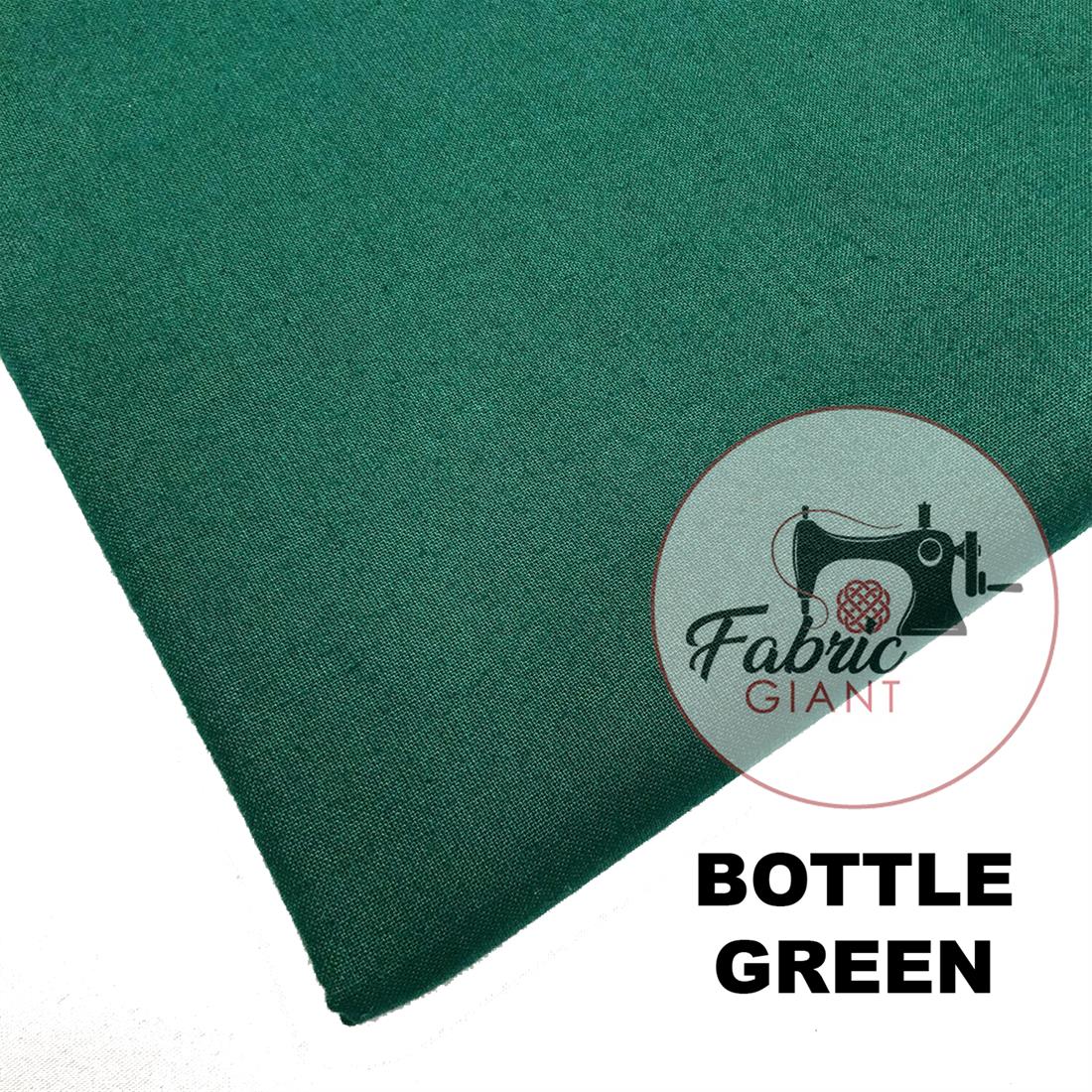 Bottle Green Plain 100% Cotton 60Inch