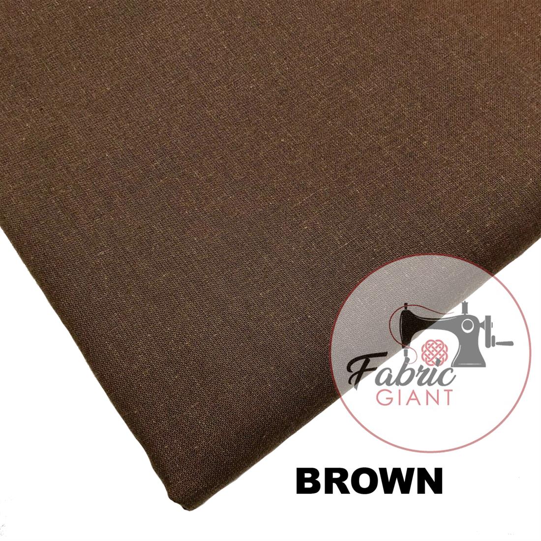Brown Plain 100% Cotton 60Inch