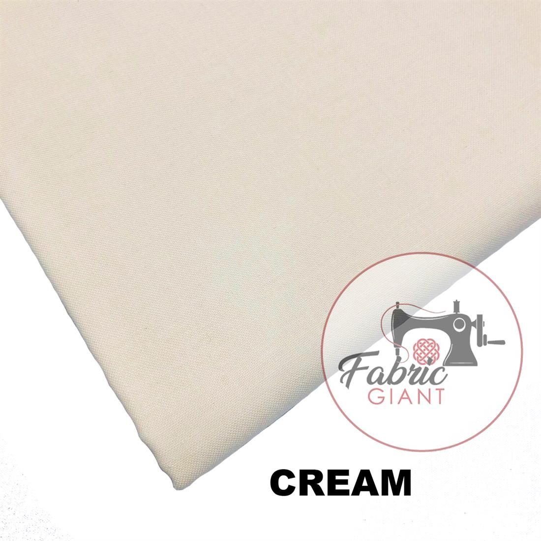 Cream Plain 100% Cotton 60Inch