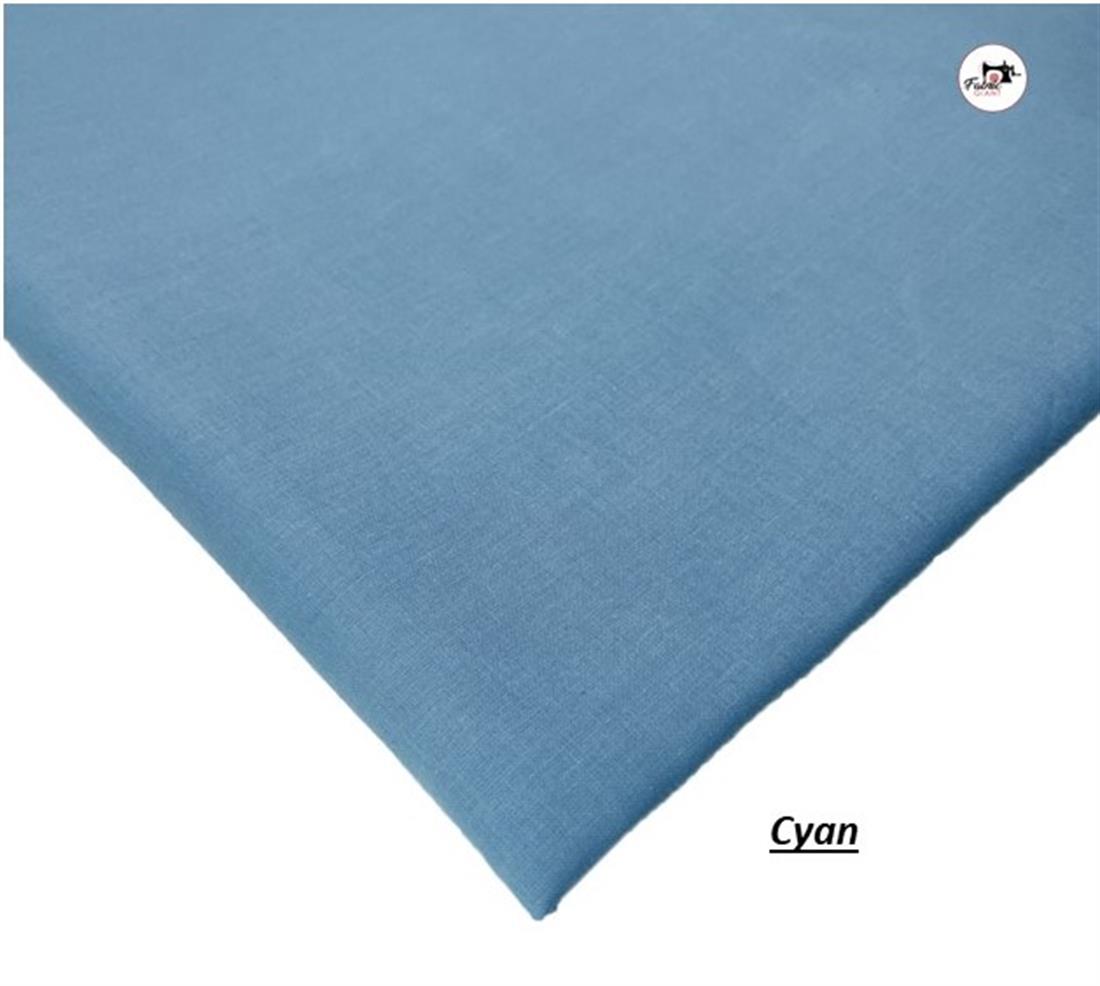 Cyan Plain 100% Cotton 60Inch