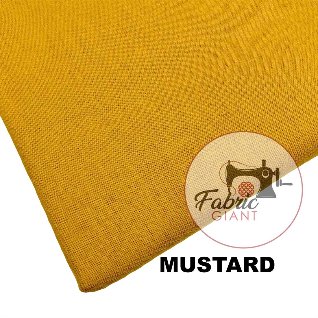 Mustard Plain 100% Cotton 60Inch