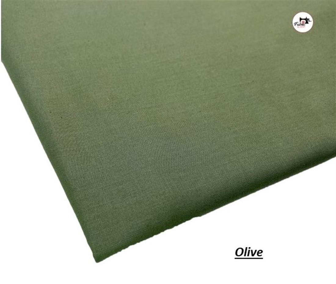 Olive Plain 100% Cotton 60Inch