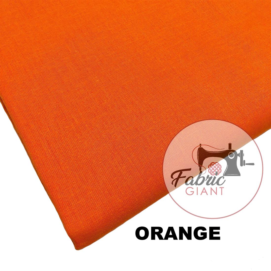 Orange Plain 100% Cotton 60Inch