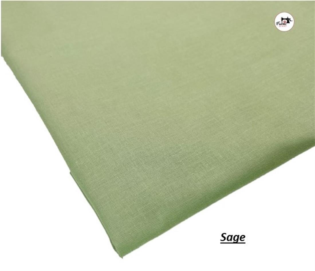 Sage Plain 100% Cotton 60Inch