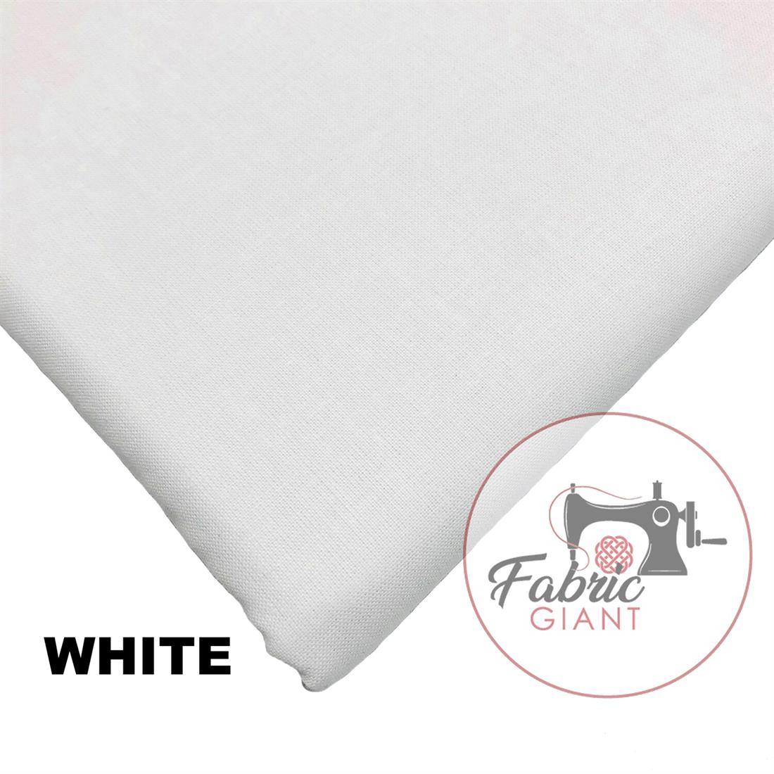 White Plain 100% Cotton 60Inch