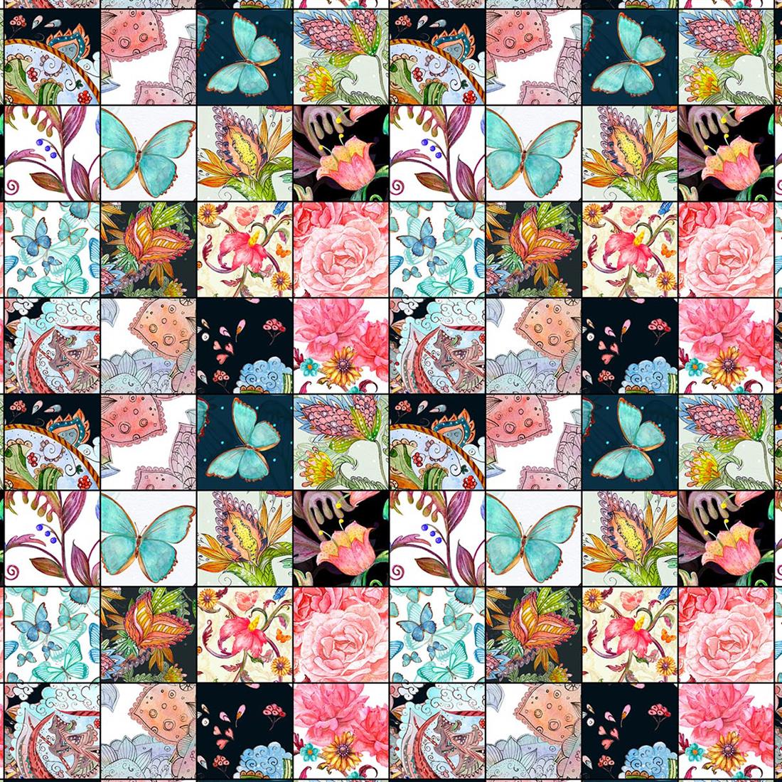 Butterfly Patchwork 140Cm Wide Crafty Cottons Digitally Printed 100%…