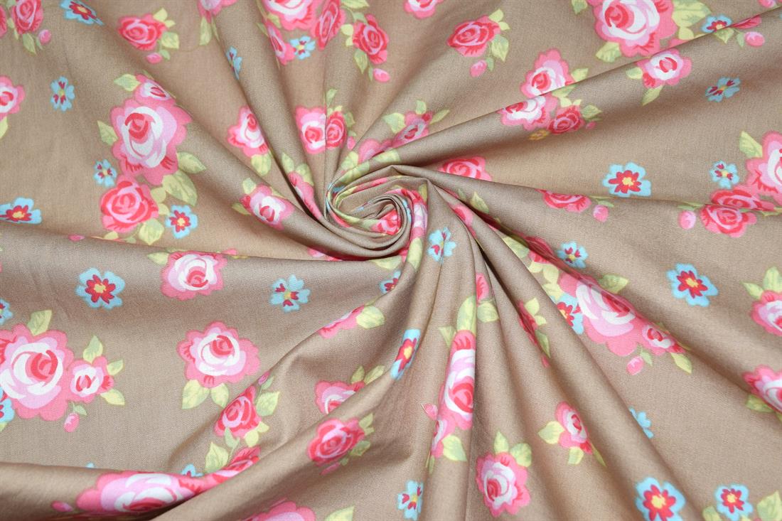 Brown This Printed Cotton Is Amazing for Crafts Clearance Stock