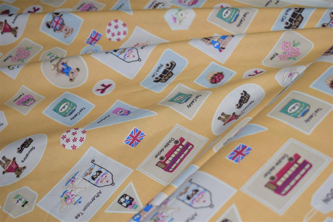 London Buses 100% Cotton Printed Poplin