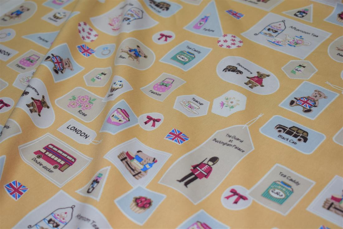 London Buses 100% Cotton Printed Poplin