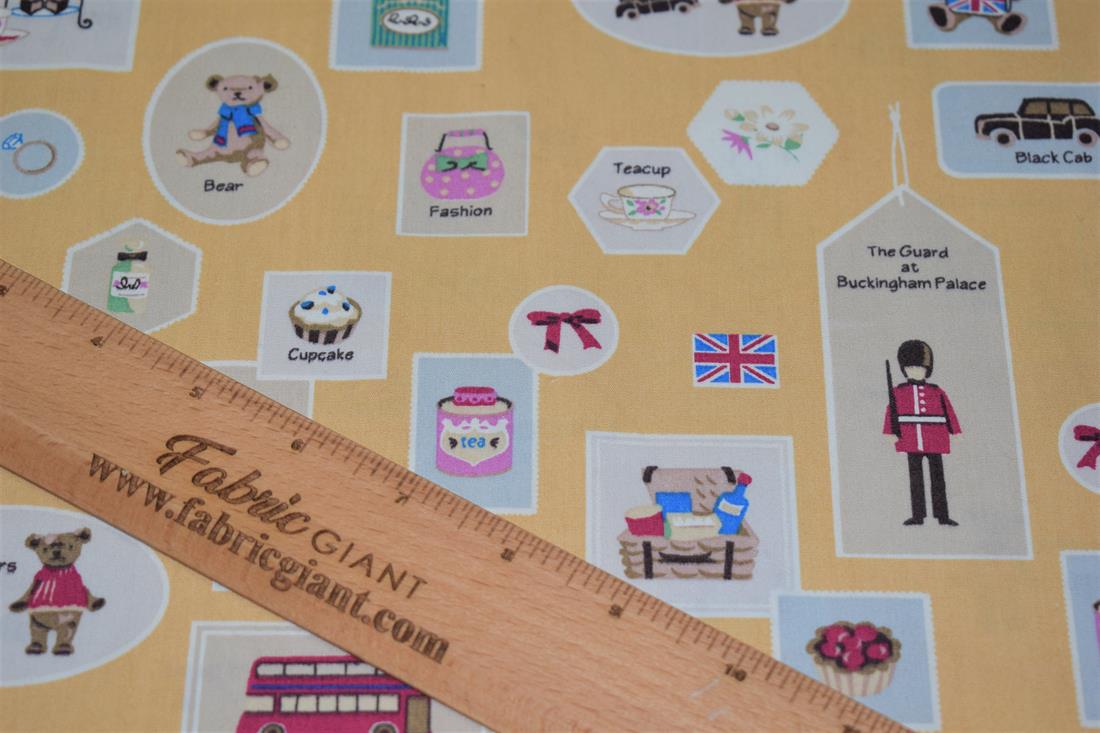 London Buses 100% Cotton Printed Poplin