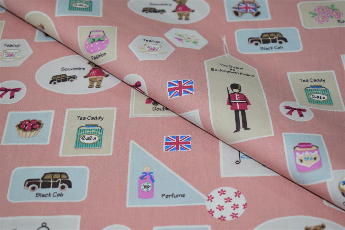 London Buses 100% Cotton Printed Poplin