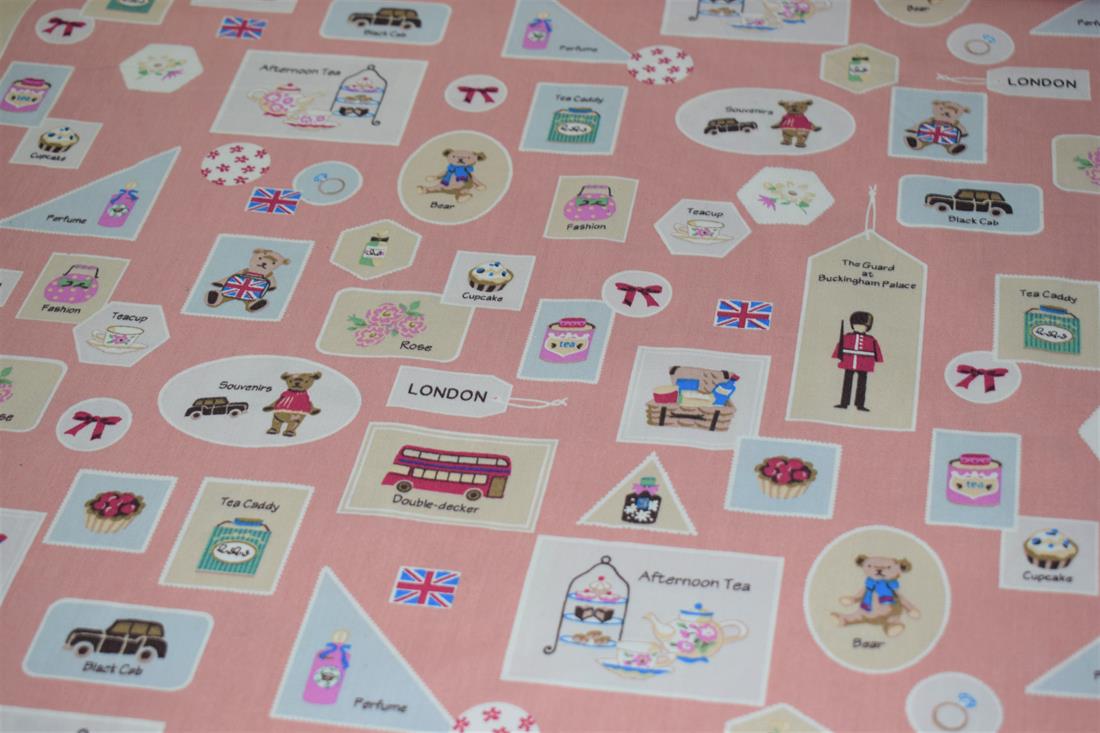 London Buses 100% Cotton Printed Poplin