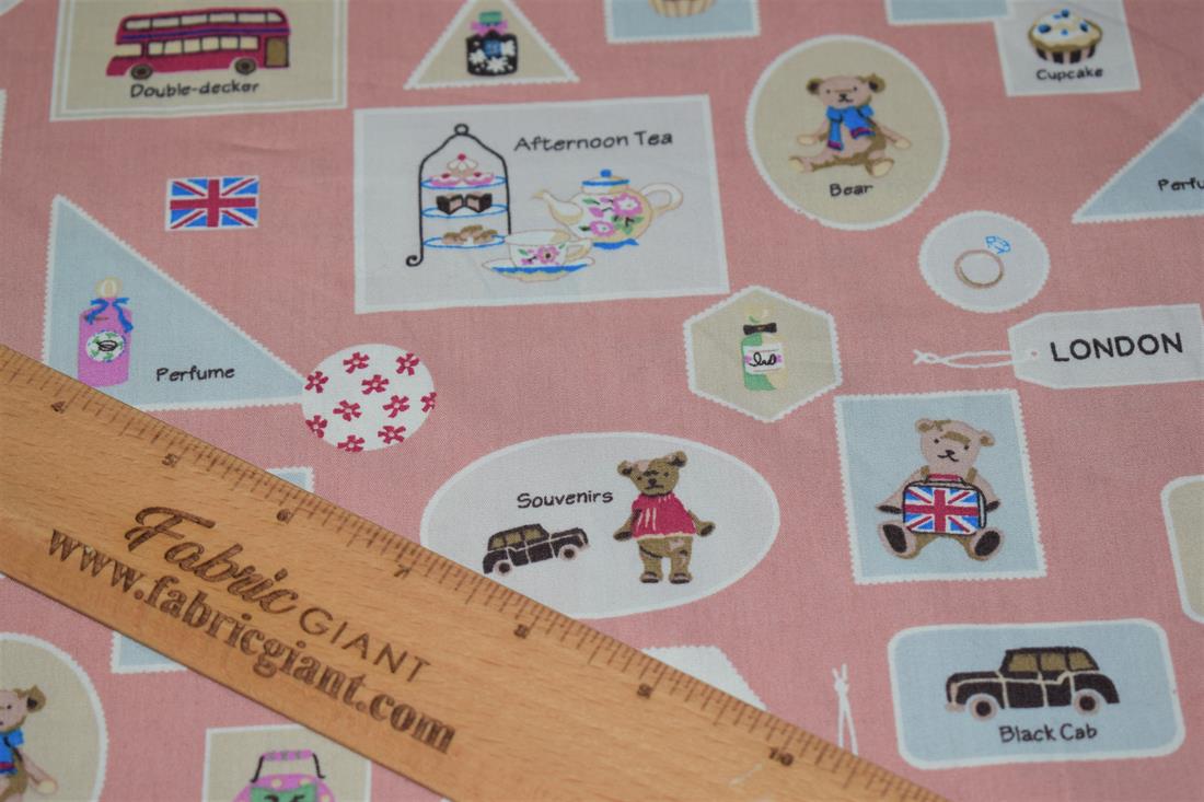 London Buses 100% Cotton Printed Poplin