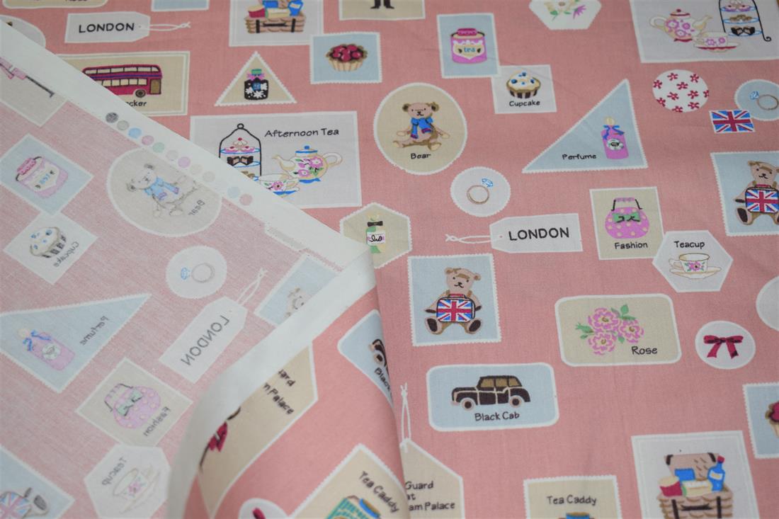 London Buses 100% Cotton Printed Poplin