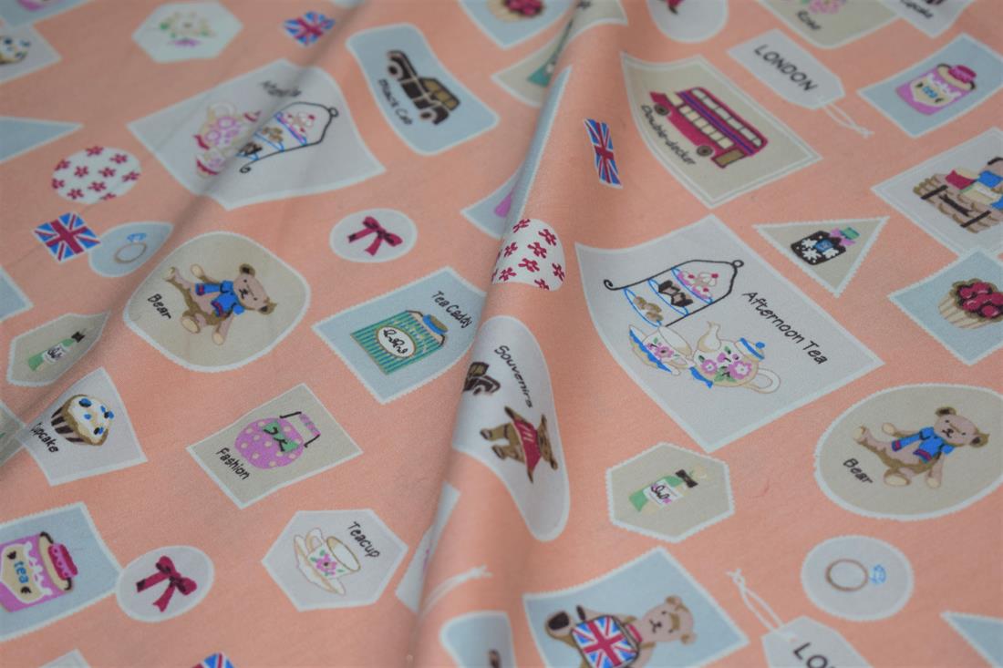 London Buses 100% Cotton Printed Poplin