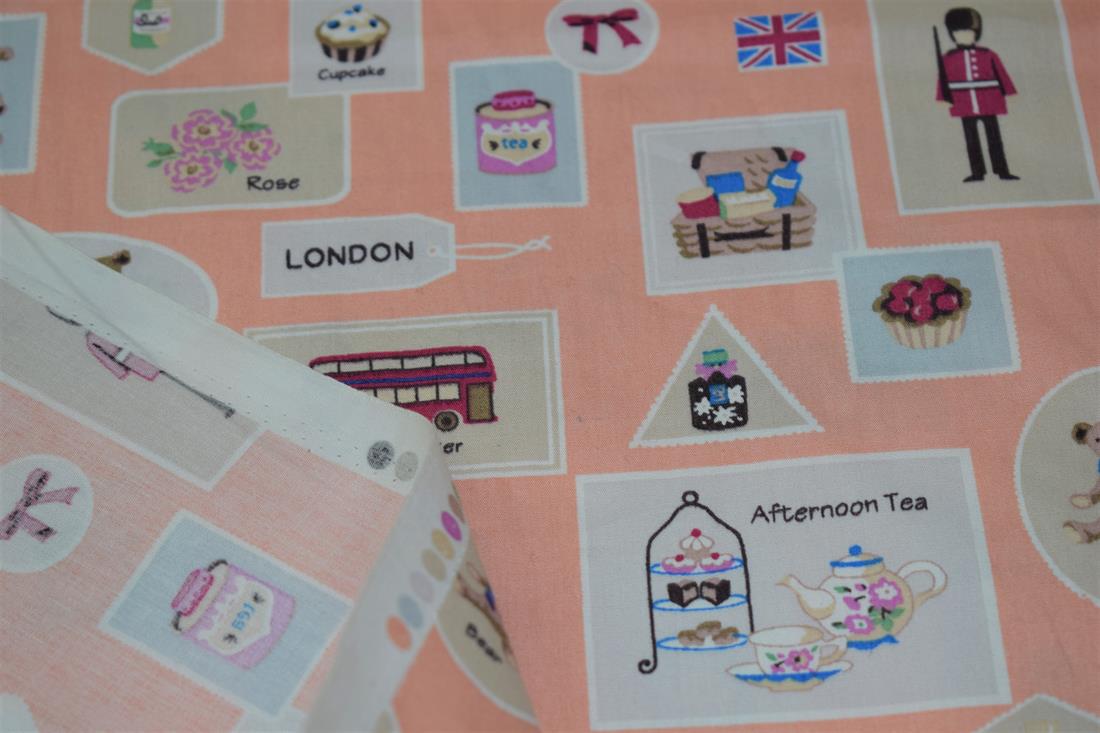 London Buses 100% Cotton Printed Poplin