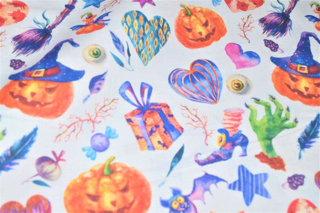 White Printed 100% Cotton Crafty Cottons Digitally