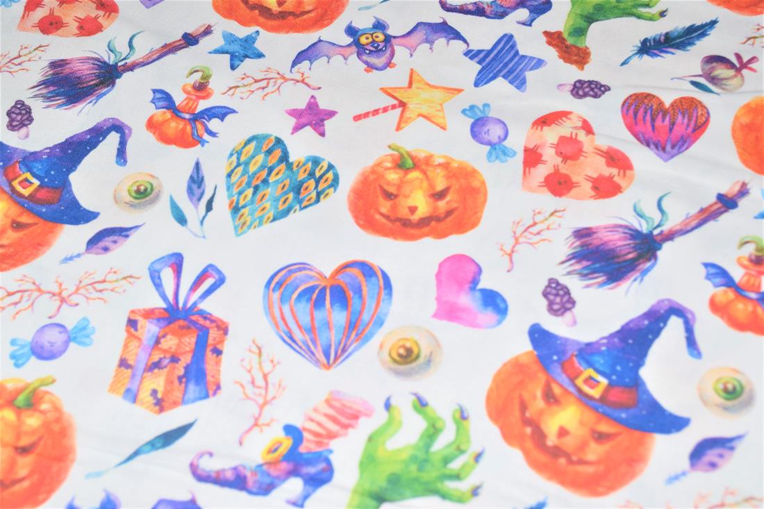 White Printed 100% Cotton Crafty Cottons Digitally