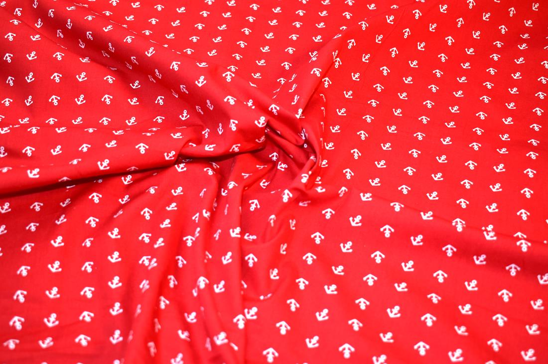 Red Printed 100% Cotton Fabric