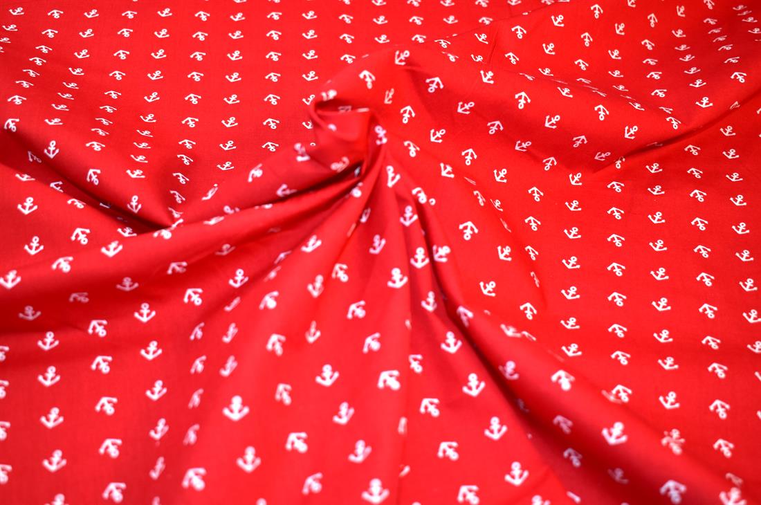 Red Printed 100% Cotton Fabric