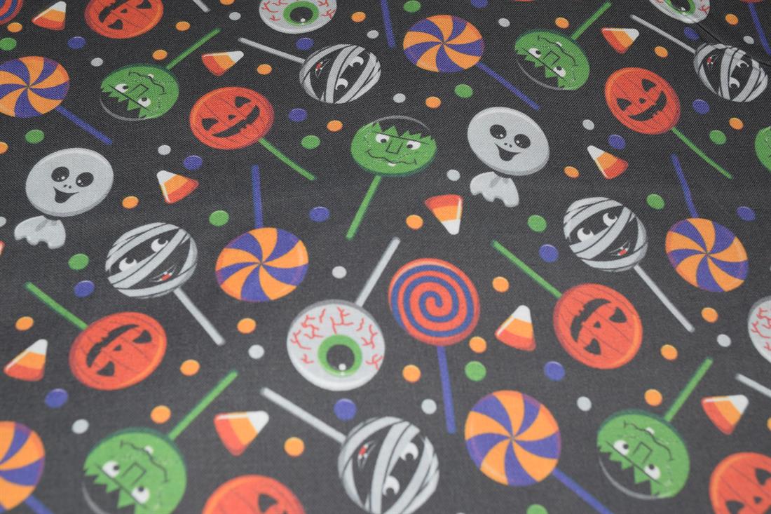 Black Scary Cakepops Printed 100% Cotton Crafty Cottons Digitally