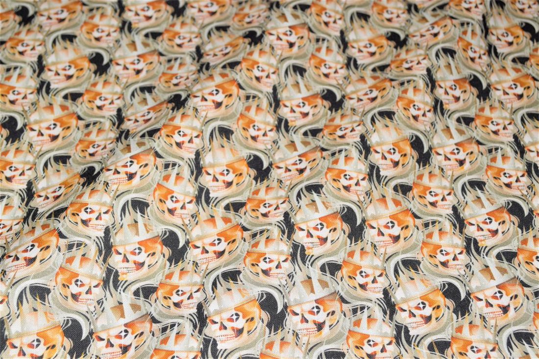 Skull King Printed 100% Cotton Crafty Cottons Digitally