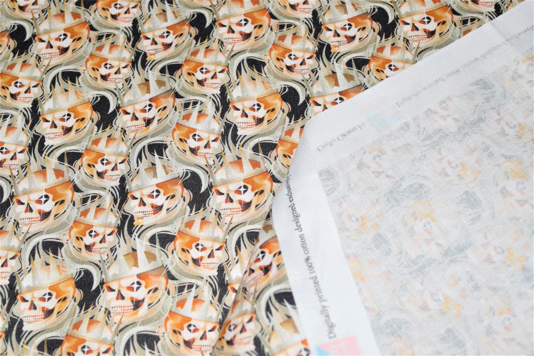 Skull King Printed 100% Cotton Crafty Cottons Digitally