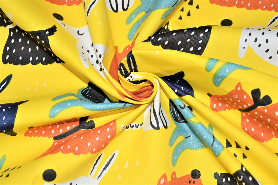Printed Doodle Dogs 100% Cotton Fabric