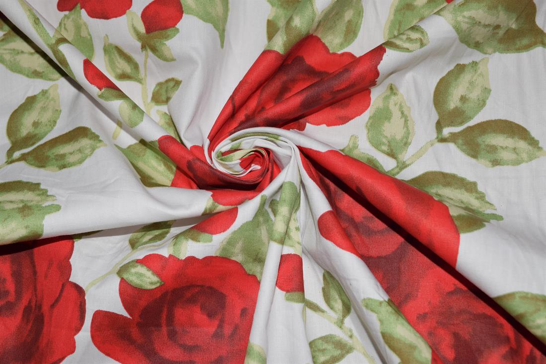 Printed Roses 100% Cotton Fabric