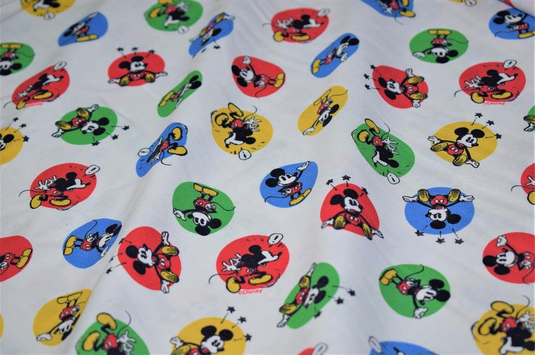 White Micky Mouse Little Johnny Disney Mickey Stickers 100% Cotton…