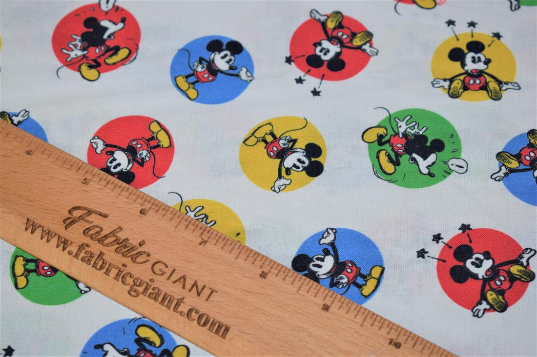 White Micky Mouse Little Johnny Disney Mickey Stickers 100% Cotton…