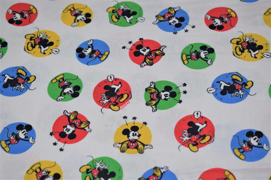 White Micky Mouse Little Johnny Disney Mickey Stickers 100% Cotton…