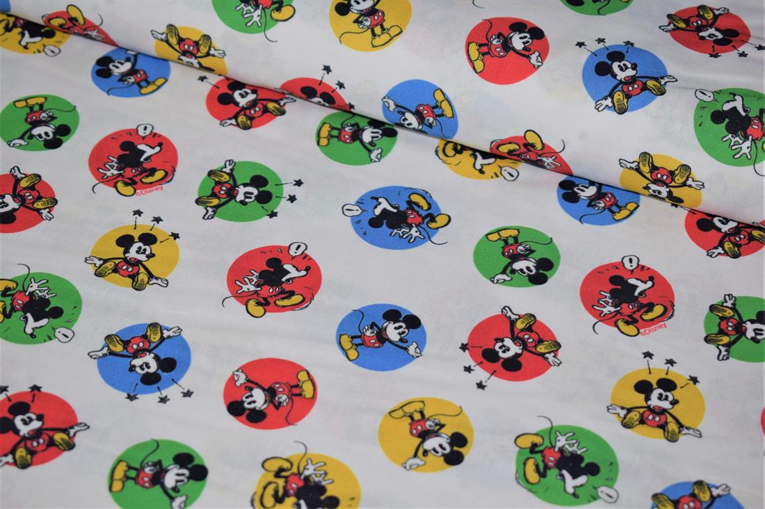 White Micky Mouse Little Johnny Disney Mickey Stickers 100% Cotton…