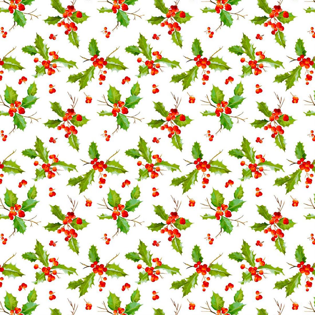 White Jolly Holly CC485 This Fabric