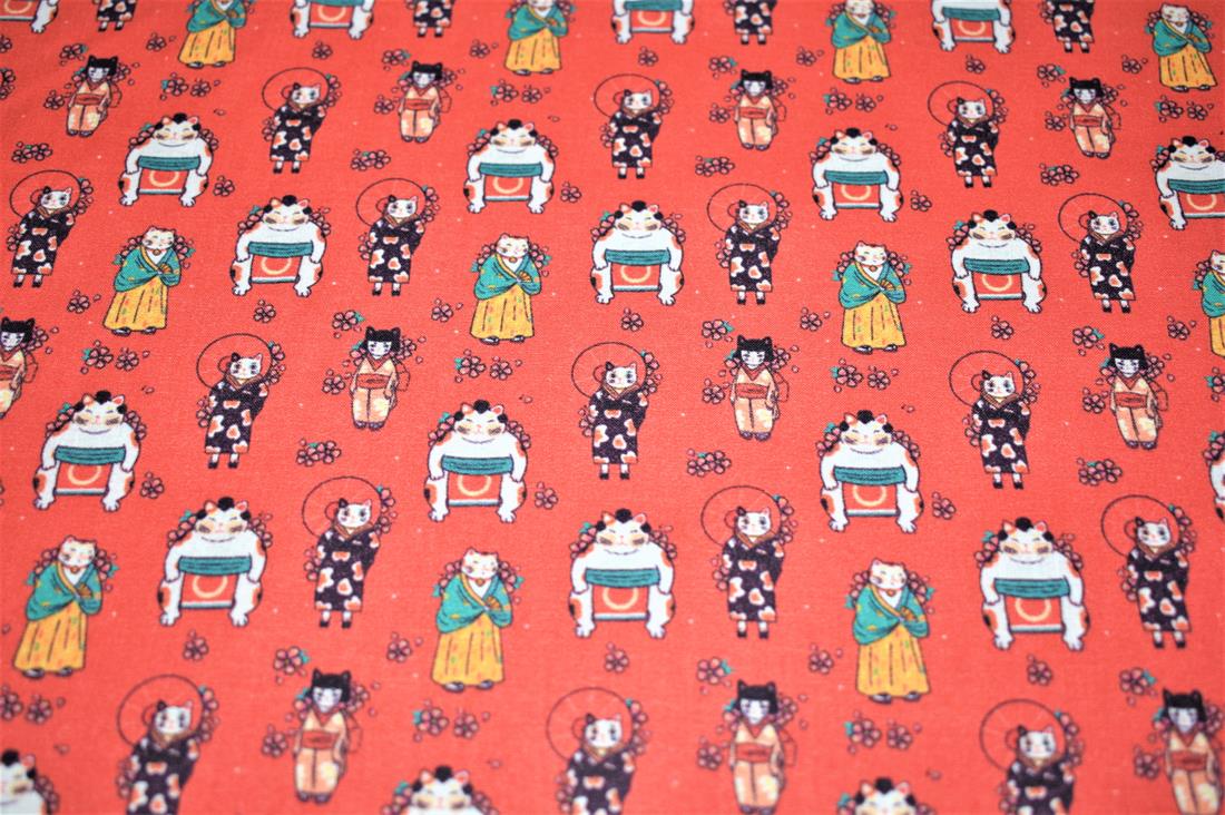 Red Printed 100% Cotton, Starts Fabric