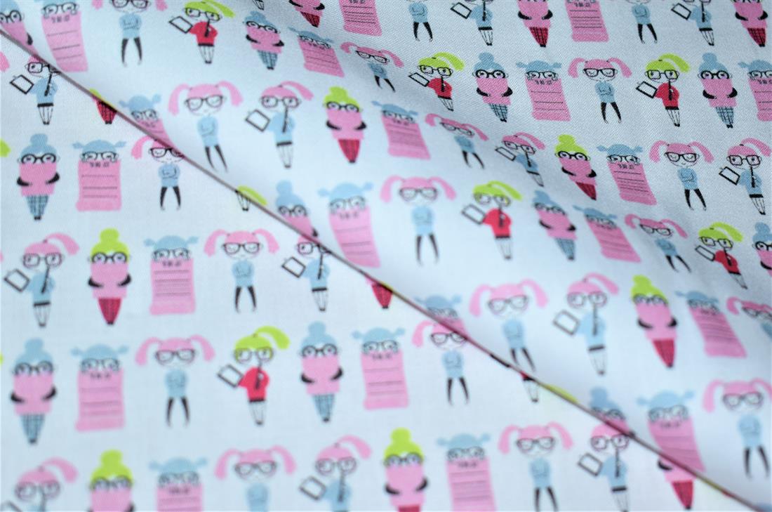 White Printed 100% Cotton, Starts Fabric
