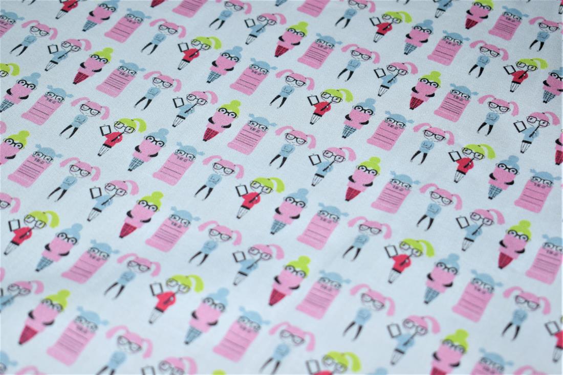 White Printed 100% Cotton, Starts Fabric