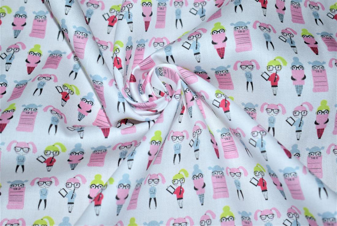 White Printed 100% Cotton, Starts Fabric