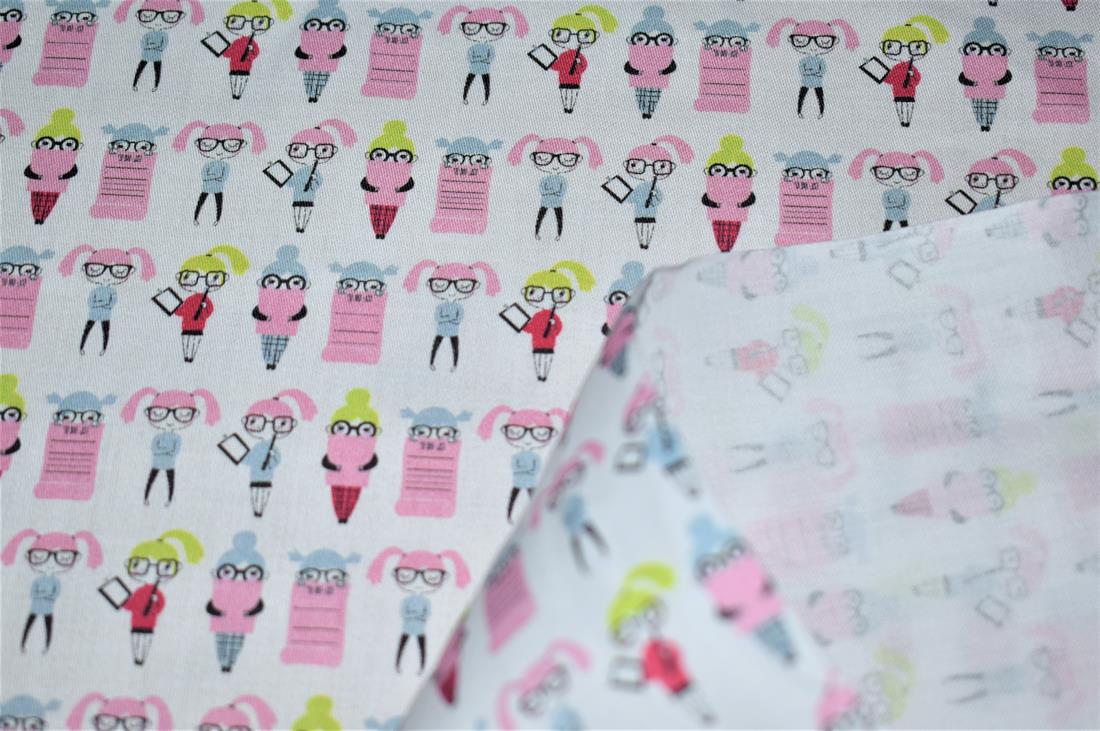White Printed 100% Cotton, Starts Fabric
