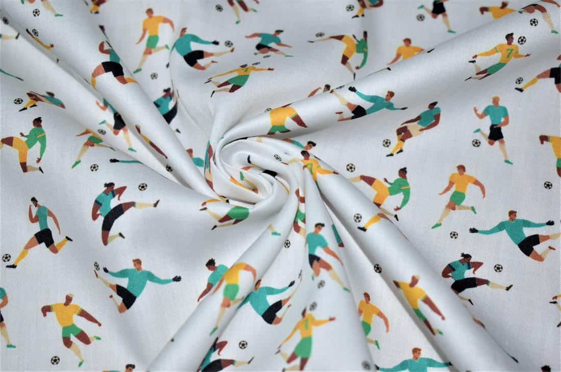 White Printed 100% Cotton, Starts Fabric