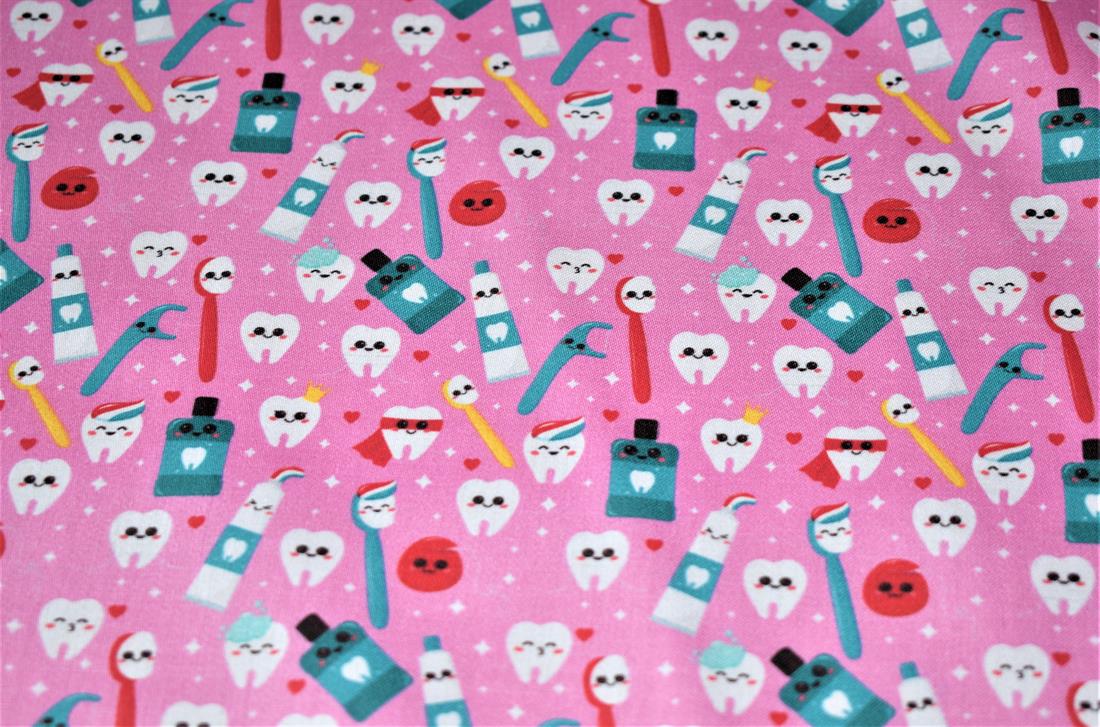 Pink Printed 100% Cotton, Starts Fabric