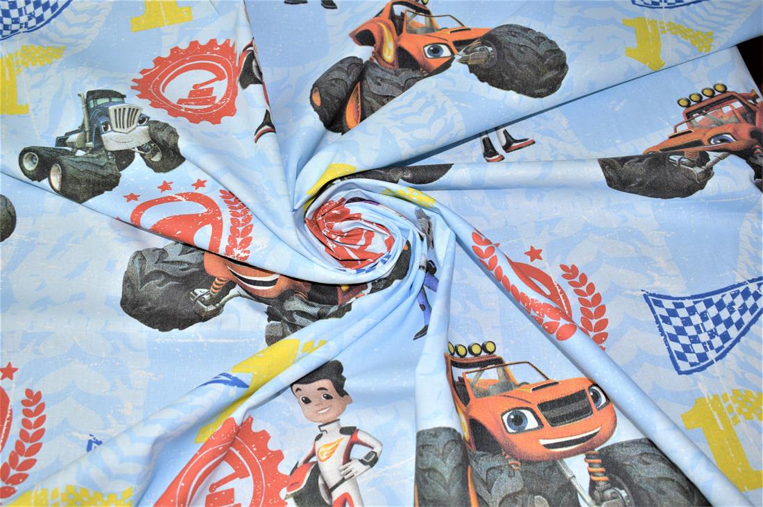 Truck Design Printed Cotton Fabric