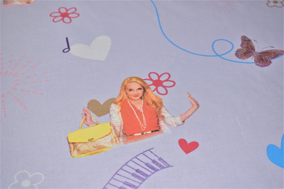 Purple Printed 100% Cotton Fabric, Disney Design