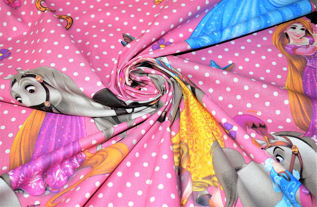 Purple Walt Disney Design Cotton Poplin Fabric